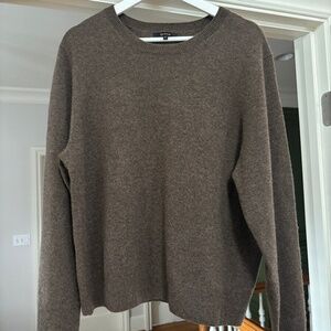 Mongolian Cashmere Crewneck Sweater - Lightweight - Size XL - Brown